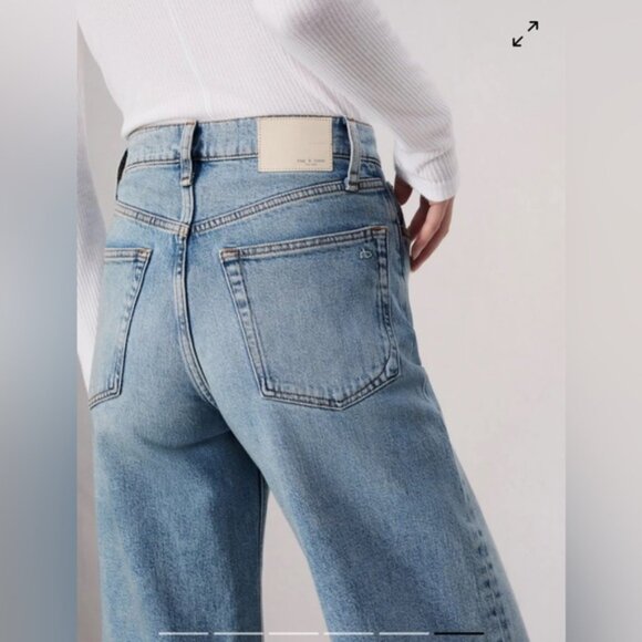 Rag & Bone Andi Ankle Wide-Leg Jean in Cecilia Blue Size 28 Denim Jeans - Picture 7 of 11